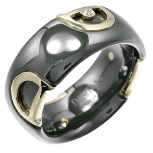 Damiani Ceramic D Icon 18K White Gold And Diamond Ring Green